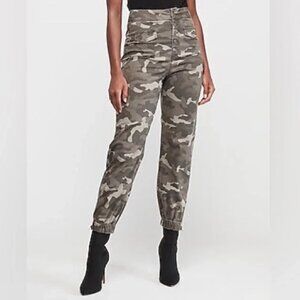 Express Extreme High Rise Camo Utility Pants | Button Front | Jogger Fit